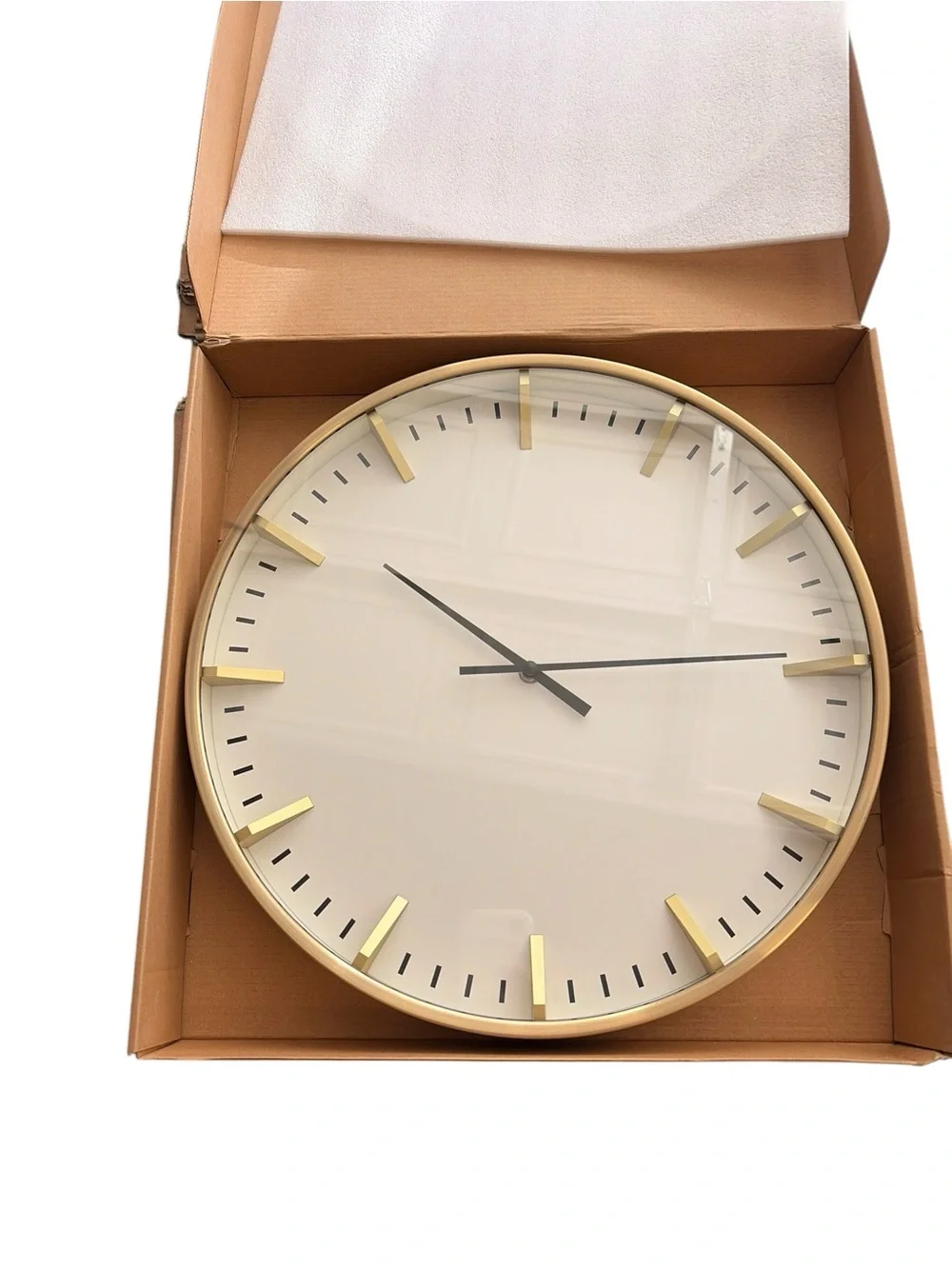 NWT- Modern Gold Accent Wall Clock - White Face